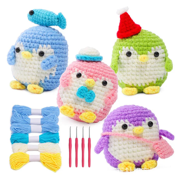 🧸 DIY Crochet Animal Kit (Penguin) - Create Your Own Cuddly Friends!