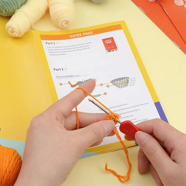 🧸 DIY Crochet Animal Kit Type A (Fox, Elephant, Dinosaur,Koki, Blue Penguin)- Create Your Own Cuddly Friends!