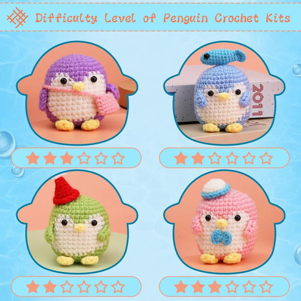 🧸 DIY Crochet Animal Kit (Penguin) - Create Your Own Cuddly Friends!
